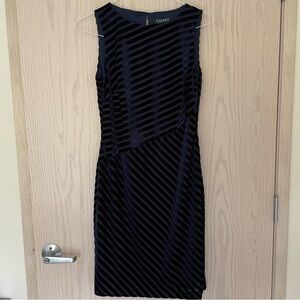 Ralph Lauren Dress, Velvet Fabric, Rich Dark Blue Color, Size 4, New with Tag
